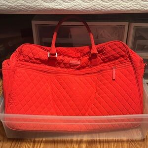 Vera Bradley Red Quilted Travel Bag